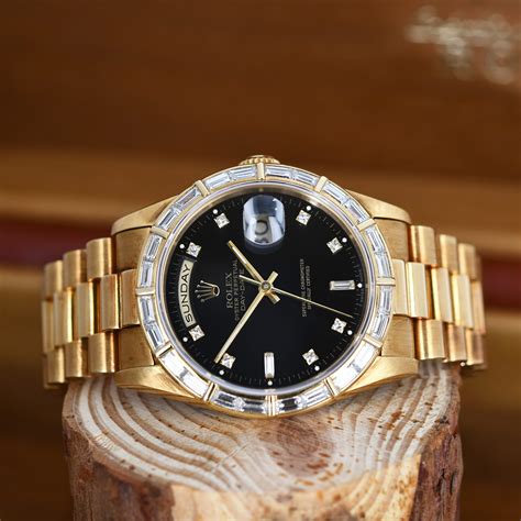 rolex baguette diamond bezel